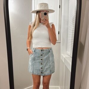 Wilfred Free ALine Button Down Skirt denim - Aritzia Denim Skirt size 6